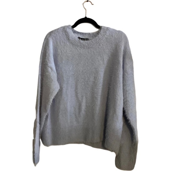 Sanctuary Fuzzy Light Blue Pullover Sweater Women’s XL NWT - Picture 1 of 8